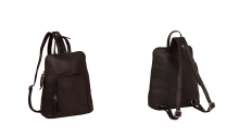 Womens City Leather Backpack Handbag Brown ‘Ivy’ - Front & Back